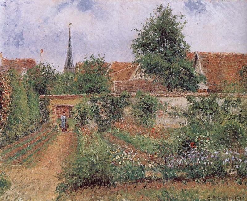 Camille Pissarro gardens of the early morning Norge oil painting art